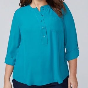 LANE BRYANT CONVERTIBLE-SLEEVE SOFT SHIRT